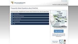 OneClick FAQ from Lake Sunapee Bank