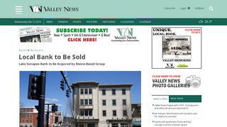 Valley News - Local Bank to Be Sold