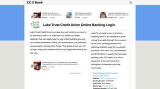 Lake Trust Credit Union Online Banking Login - CC Bank
