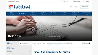 Email and computer accounts | Lakehead University