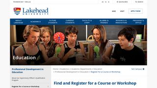 Register for a Course or Workshop | Lakehead University