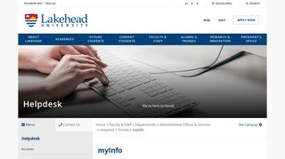 myInfo | Lakehead University
