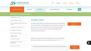 Credit Card | Lakeland Bank