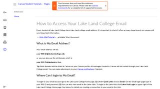 How to Access Your Lake Land College Email: Canvas Student Tutorials