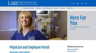 Physician and Employee Portal | Lake Regional Health System