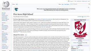Five Acres High School - Wikipedia