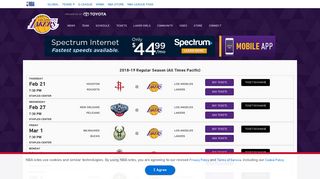Single Game Tickets | Los Angeles Lakers - NBA.com