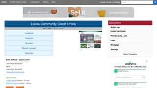 Lakes Community Credit Union - Lake Orion, MI - Credit Unions Online