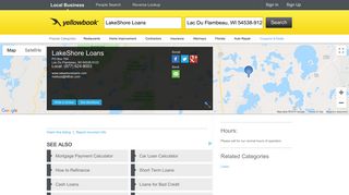 LakeShore Loans, Lac Du Flambeau, WI 54538-9123 | - Yellowbook