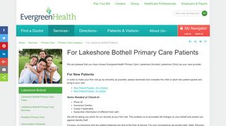 For Lakeshore Bothell Patients - EvergreenHealth