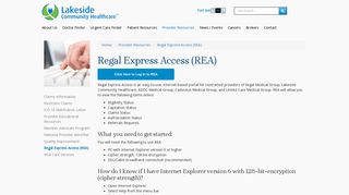 Regal Express Access (REA) - Lakeside Medical Group
