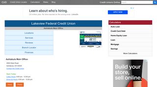 Lakeview Federal Credit Union - Ashtabula, OH - Credit Unions Online