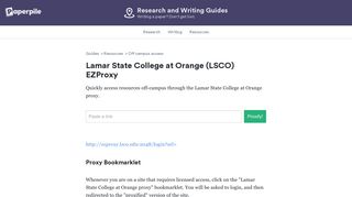 Off-Campus Access @ Lamar State College at Orange - Paperpile