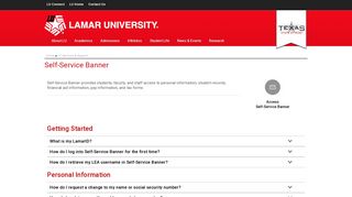 Self-Service Banner - Lamar University