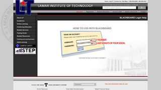 BLACKBOARD Login Help - Lamar Institute of Technology.