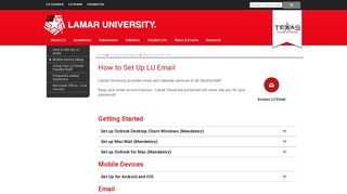 LU Email | Set up | How to - Lamar University