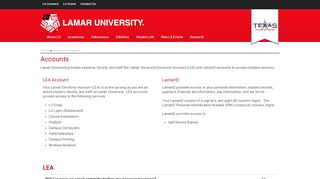 Accounts - Lamar University