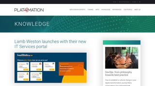 Lamb Weston launches with their new IT Services portal - Plat4mation