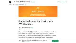 Simple authentication service with AWS Lambda – Think Serverless ...