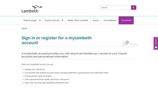 Sign in or register for a mylambeth account | Lambeth Council