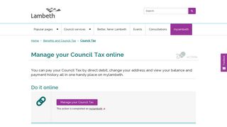 Manage your Council Tax online | Lambeth Council