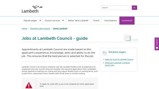 Jobs at Lambeth Council - guide | Lambeth Council