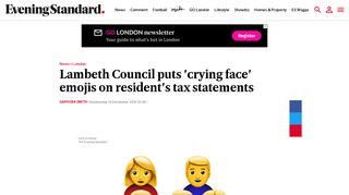 Lambeth Council puts 'crying face' emojis on resident's tax statements ...