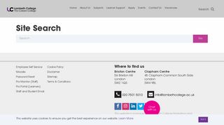 Lambeth College - Search