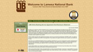 LNB Online Banking - Welcome to Lamesa National Bank