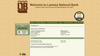 Contact Us - Welcome to Lamesa National Bank