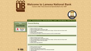 personal banking - Welcome to Lamesa National Bank