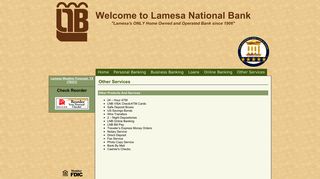 other services - Welcome to Lamesa National Bank