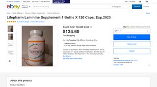 Lifepharm Laminine Supplement 1 Bottle X 120 Caps. Exp.2020 | eBay