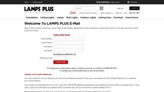 Lamps Plus Email page
