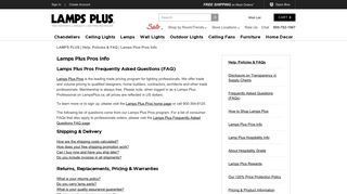 Lamps Plus Pros Trade Professionals Information | Lamps Plus