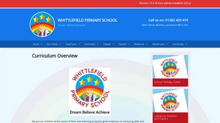 Curriculum Overview – - Whittlefield Primary School