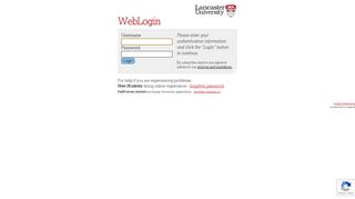 Lancaster University Login Page