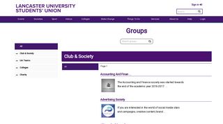 Groups - Lancaster University Students' Union