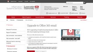Office 365 Migration | Information Systems ... - Lancaster University