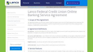 Lanco Federal Credit Union Online Banking Service Agreement ...