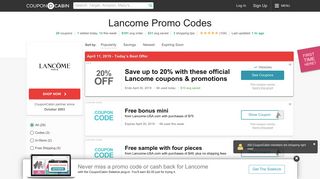 25% Off Lancome Coupons & Promo Codes - February 2019