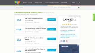 Lancome Coupon, Promo Codes February, 2019 - Coupons.com