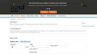 My account | Land Portal | Securing Land Rights Through Open Data