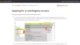 Applying for a Land Registry account - Advanced