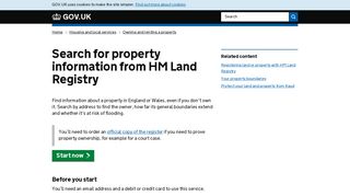 Search for property information from HM Land Registry - GOV.UK