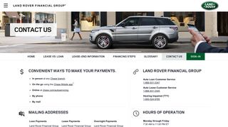 Contact Us | Land Rover Financial Group | Chase.com
