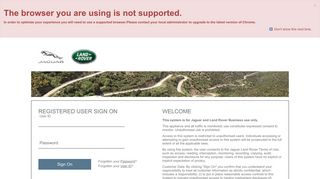 Registered Users Sign On - Jaguar Land Rover