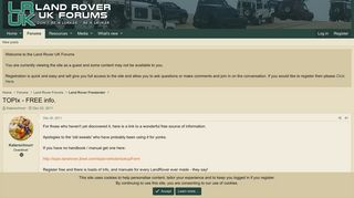 TOPIx - FREE info. | Land Rover UK Forums