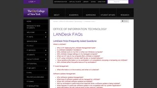 LANDesk FAQs | The City College of New York