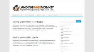 Landing Page Monkey - create landing page